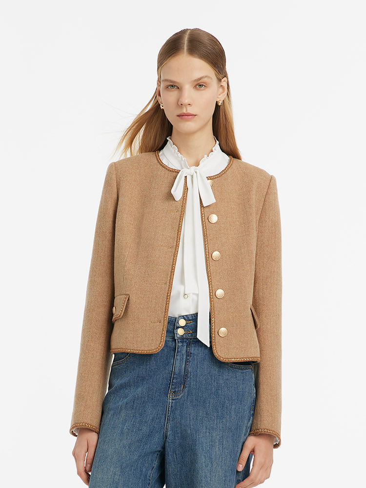 Evelyn & Co.™ | Wool Round Neck Jacket