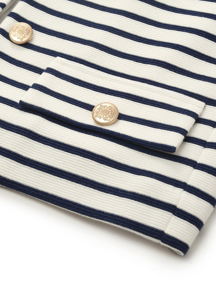 Evelyn & Co.™ | Cotton Striped Crop Jacket