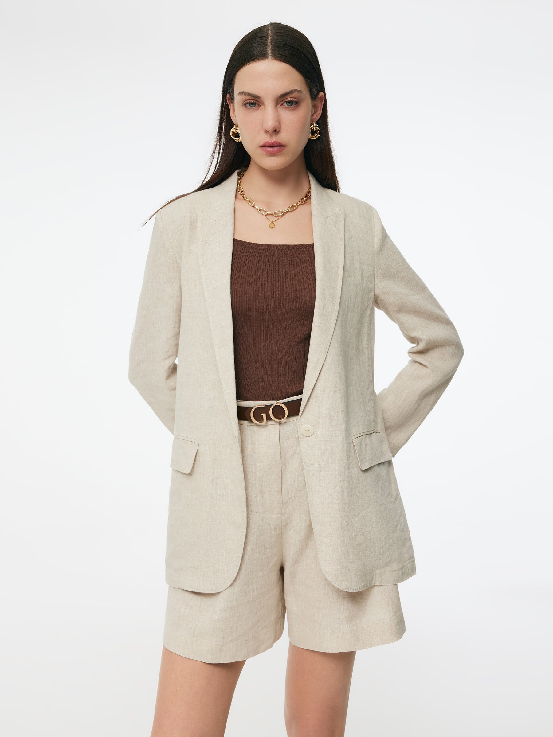 Evelyn & Co.™ | Linen Back Slit Blazer