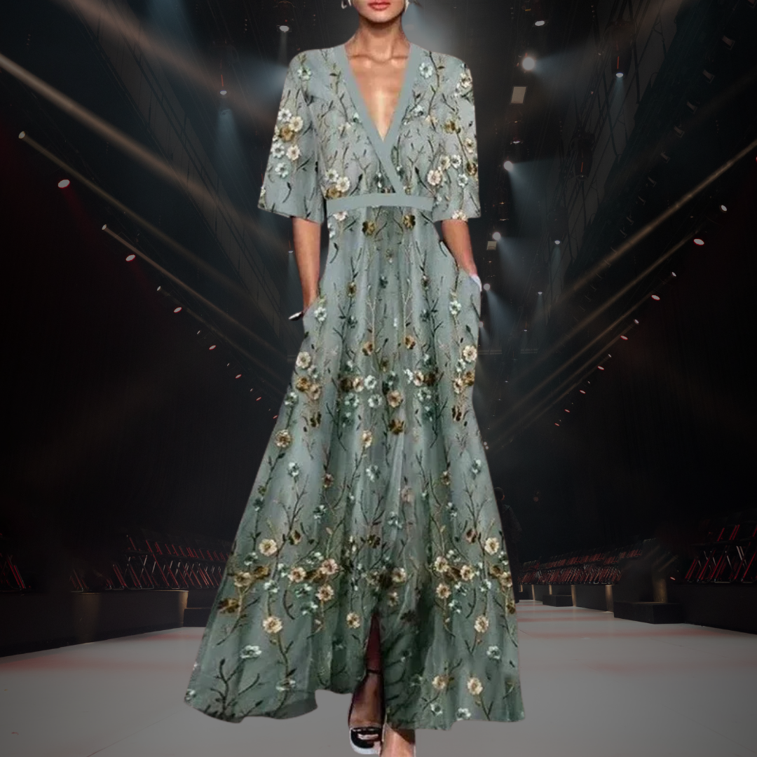 Evelyn & Co.™ | Elegant Floral Maxi Dress