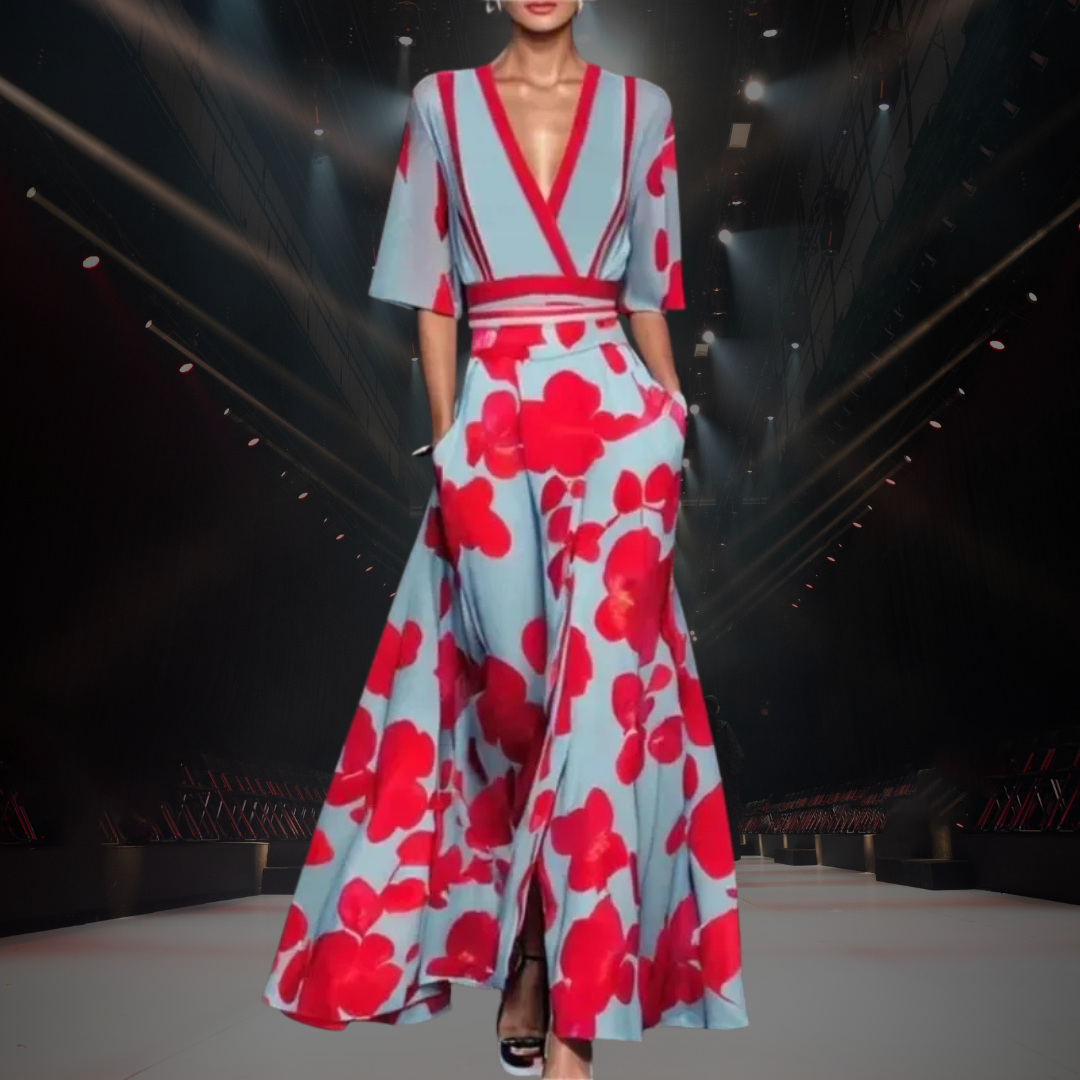 Evelyn & Co.™ | Elegant Floral Maxi Dress