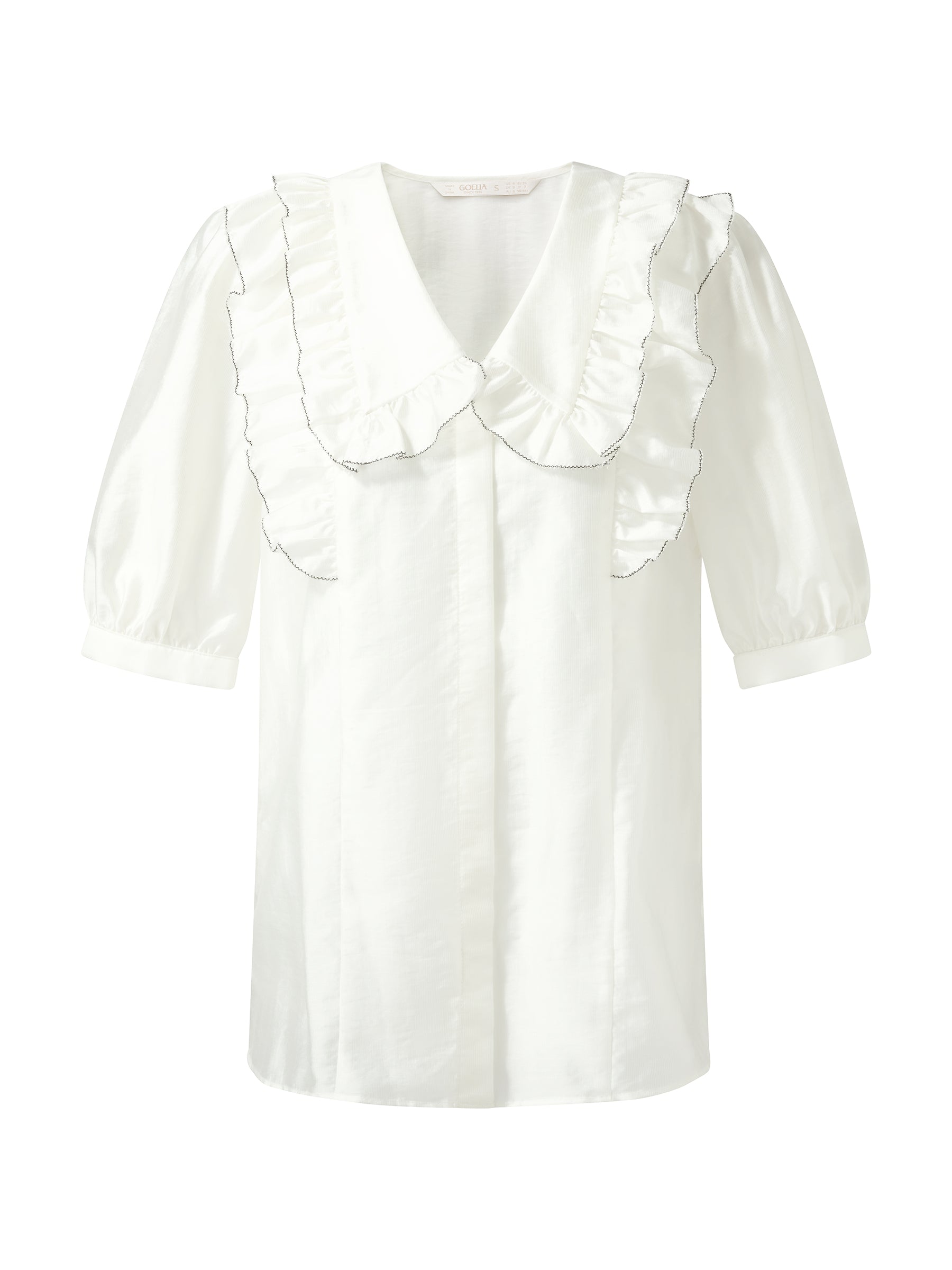 Evelyn & Co.™ | Tencel Blend Ruffle V-Neck Shirt