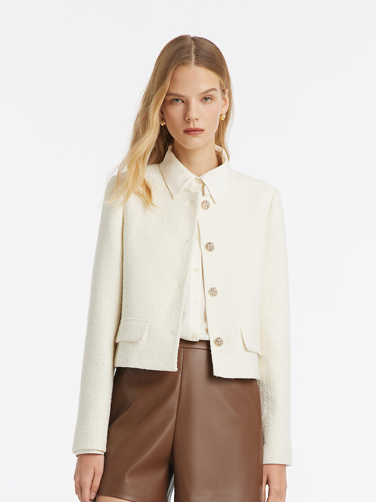 Evelyn & Co.™ | Wool Blend Single-Breasted Jacket