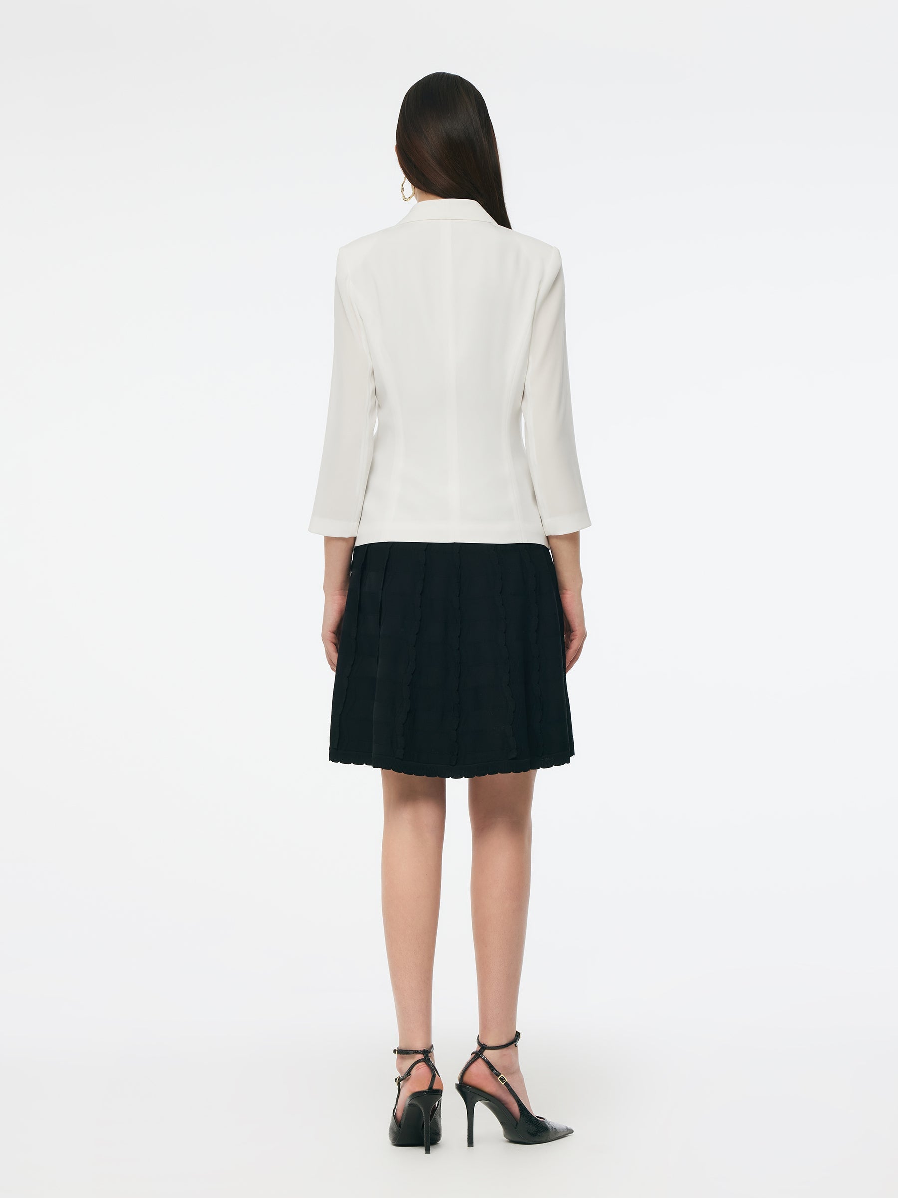 Evelyn & Co.™ |Triacetate Blend Gathered Waist Blazer