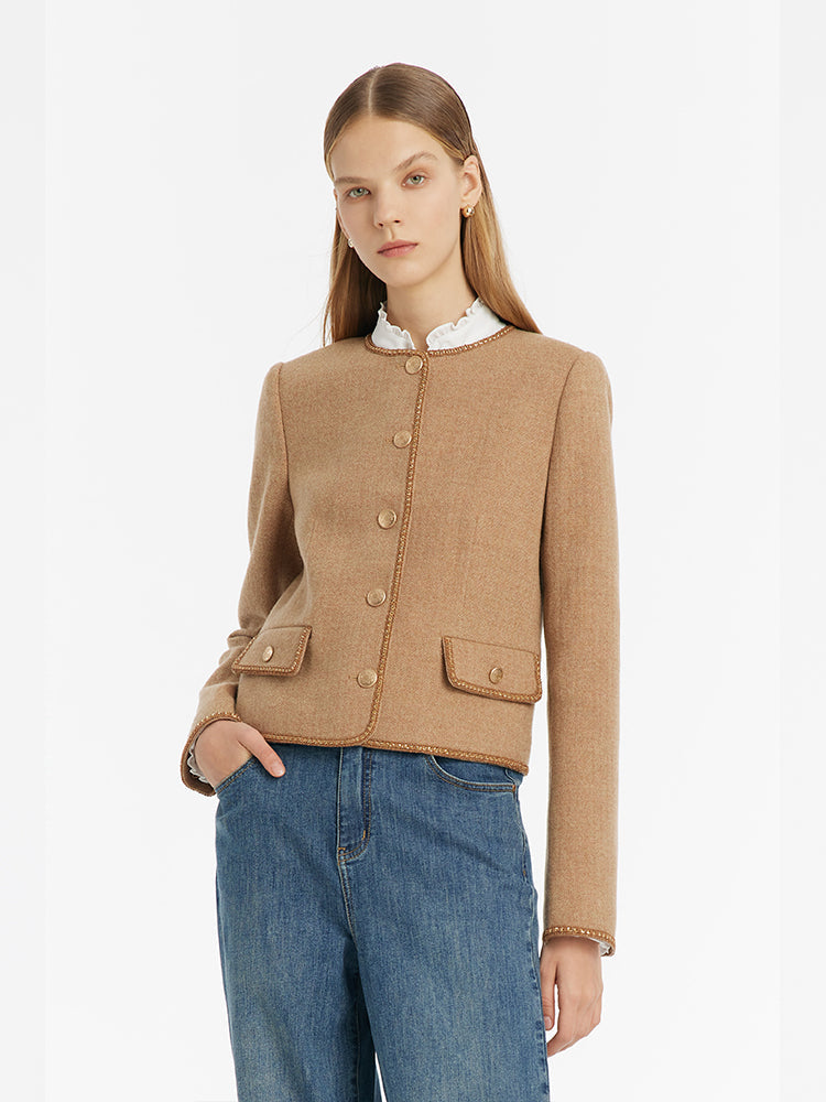 Evelyn & Co.™ | Wool Round Neck Jacket