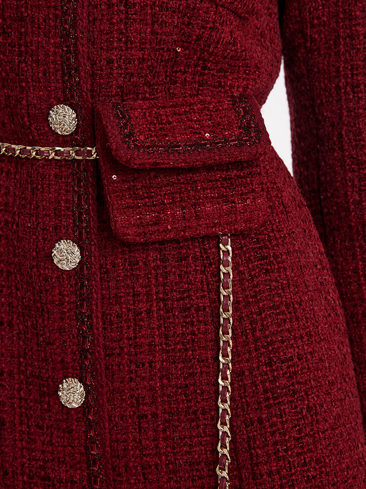 Evelyn & Co.™ | Tweed Coat With Waist Pack