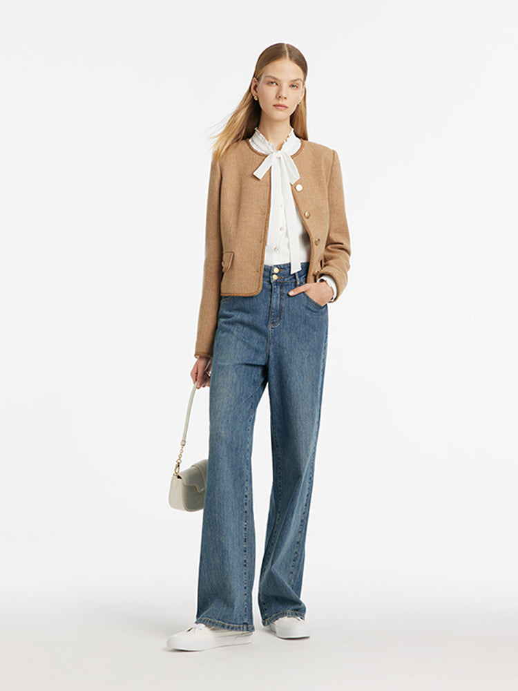 Evelyn & Co.™ | Wool Round Neck Jacket