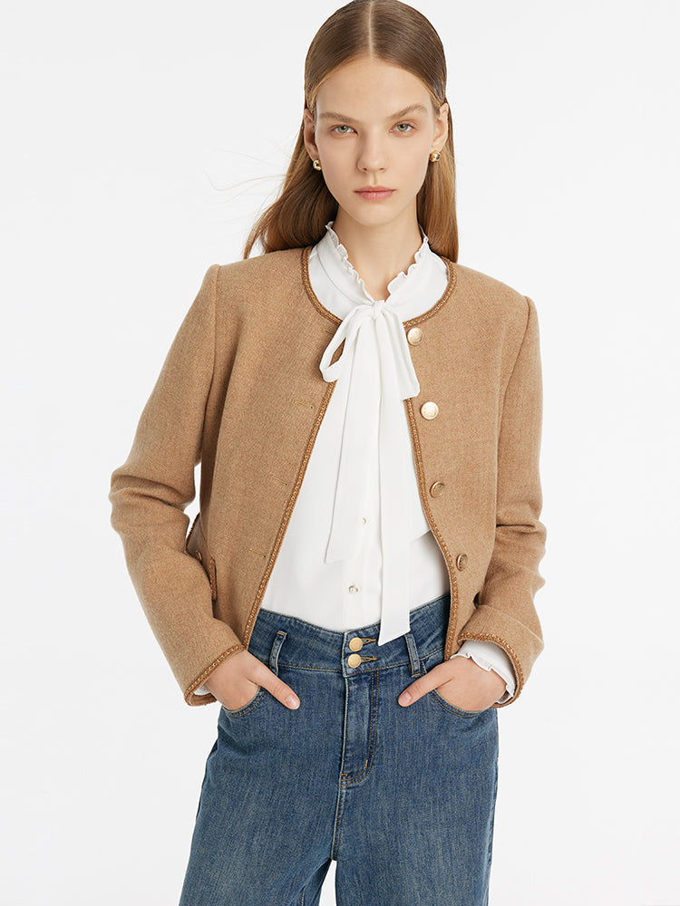 Evelyn & Co.™ | Wool Round Neck Jacket