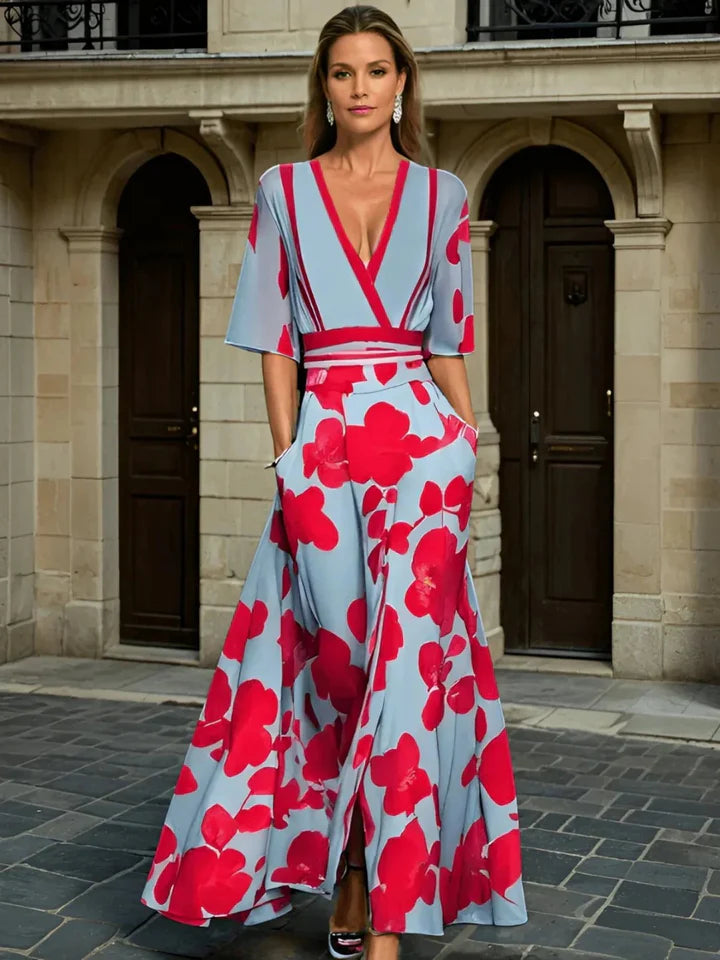 Evelyn & Co.™ | Elegant Floral Maxi Dress