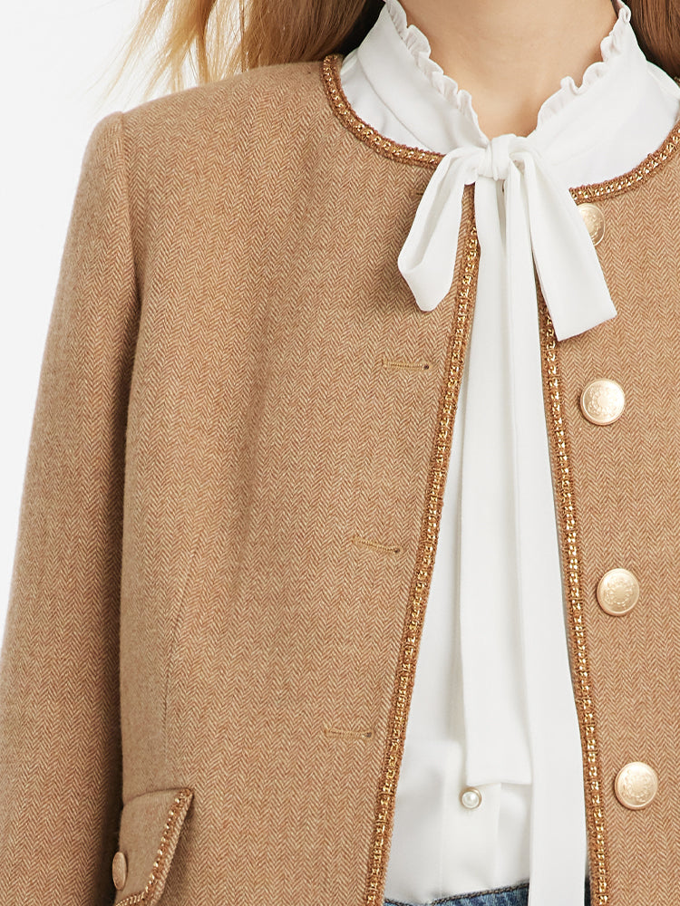 Evelyn & Co.™ | Wool Round Neck Jacket