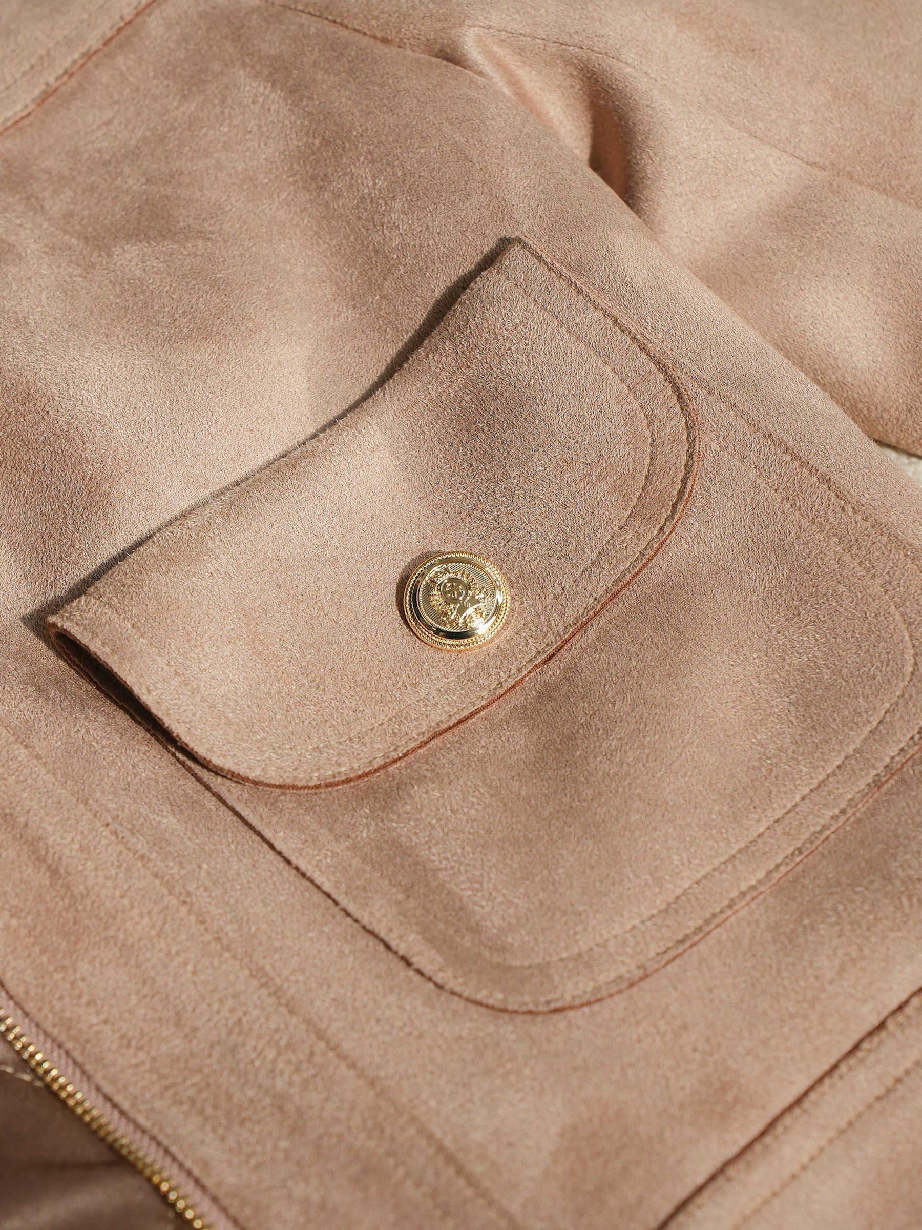 Evelyn & Co.™ | Suede Zip-Up Crop Jacket