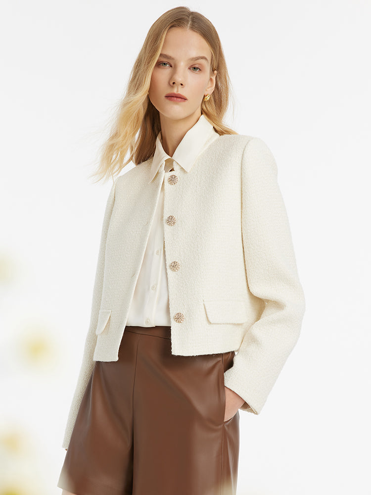 Evelyn & Co.™ | Wool Blend Single-Breasted Jacket
