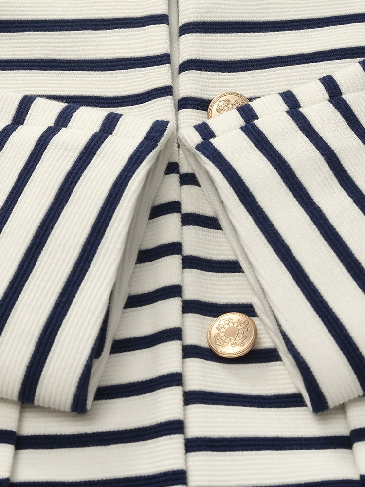 Evelyn & Co.™ | Cotton Striped Crop Jacket