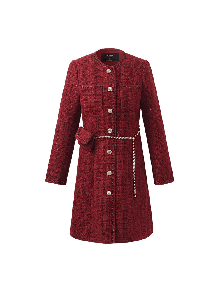Evelyn & Co.™ | Tweed Coat With Waist Pack