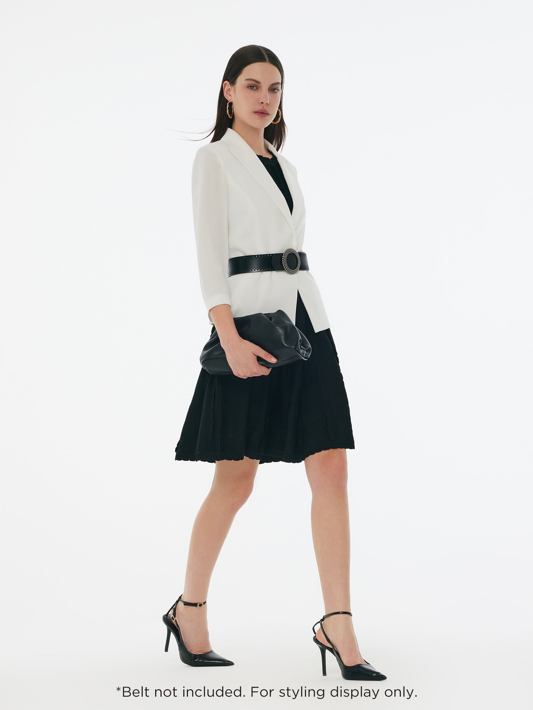 Evelyn & Co.™ |Triacetate Blend Gathered Waist Blazer