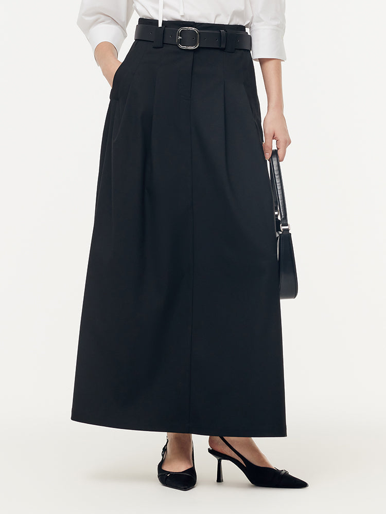 Evelyn & Co.™ | Black Maxi Skirt With Belt