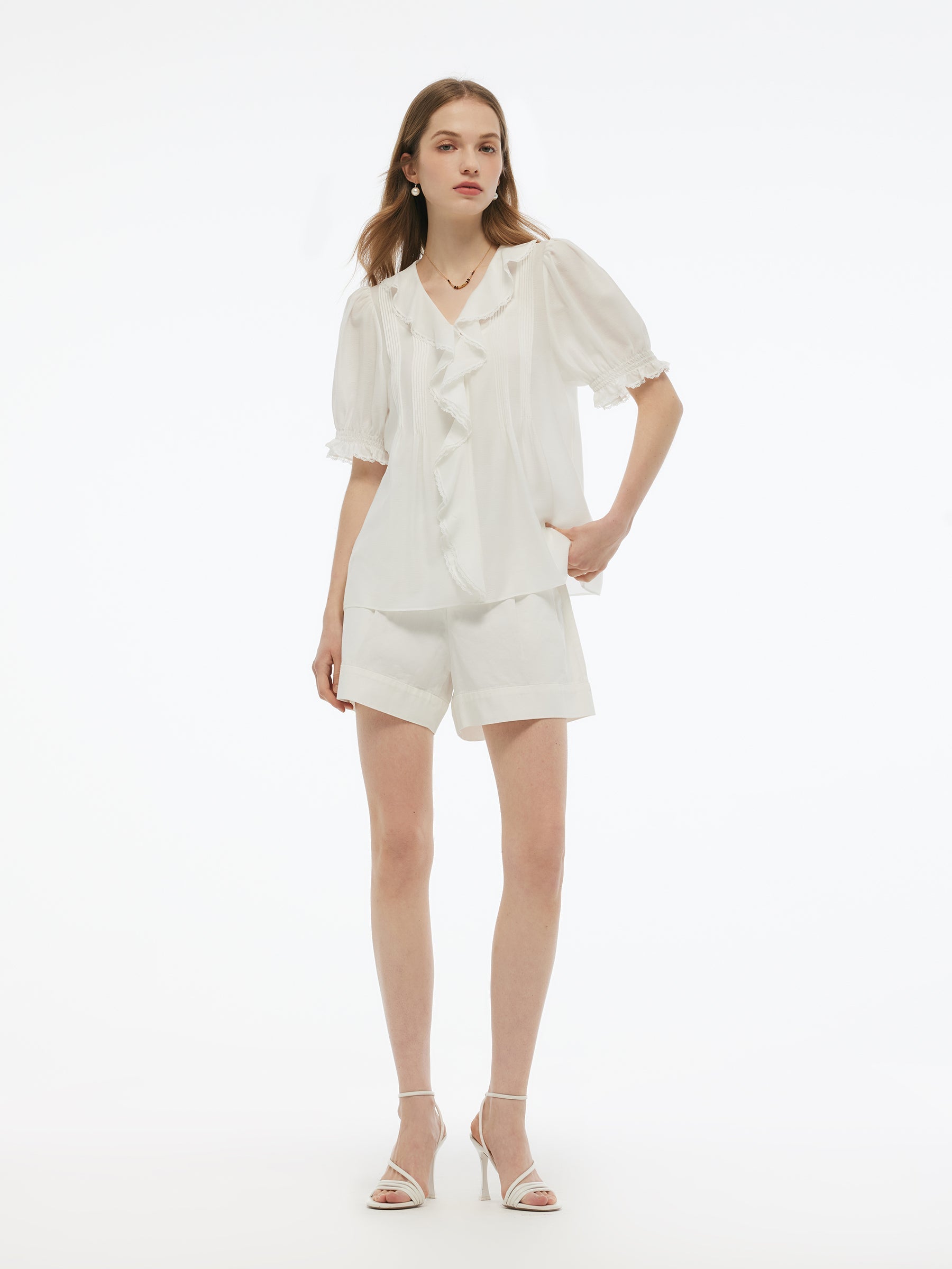 Evelyn & Co.™ | Ruffle V-Neck Blouse