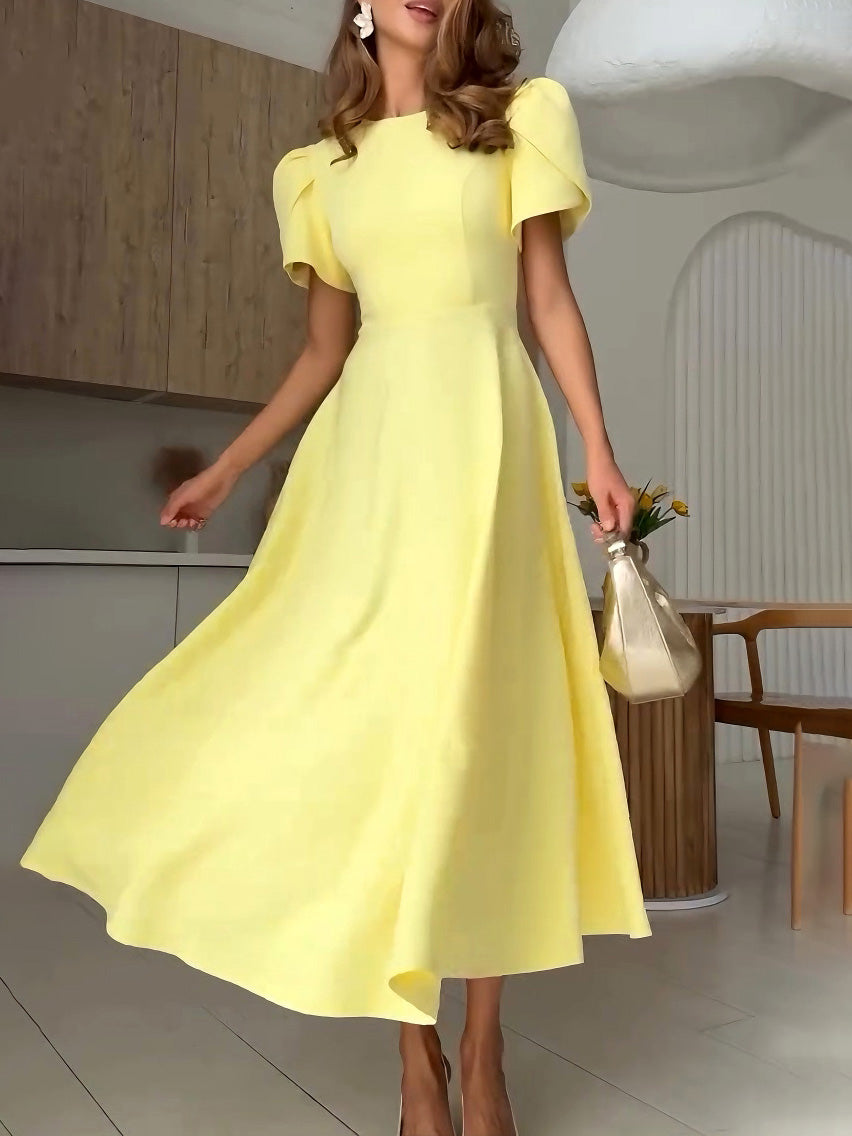 Evelyn & Co.™ |  High-neck Bud Sleeve Midi Dress