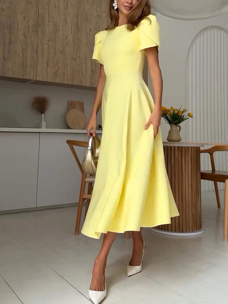 Evelyn & Co.™ |  High-neck Bud Sleeve Midi Dress