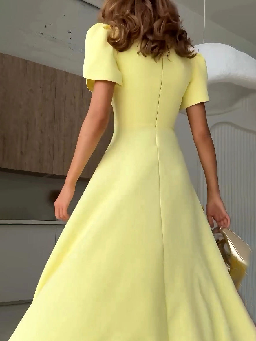 Evelyn & Co.™ |  High-neck Bud Sleeve Midi Dress