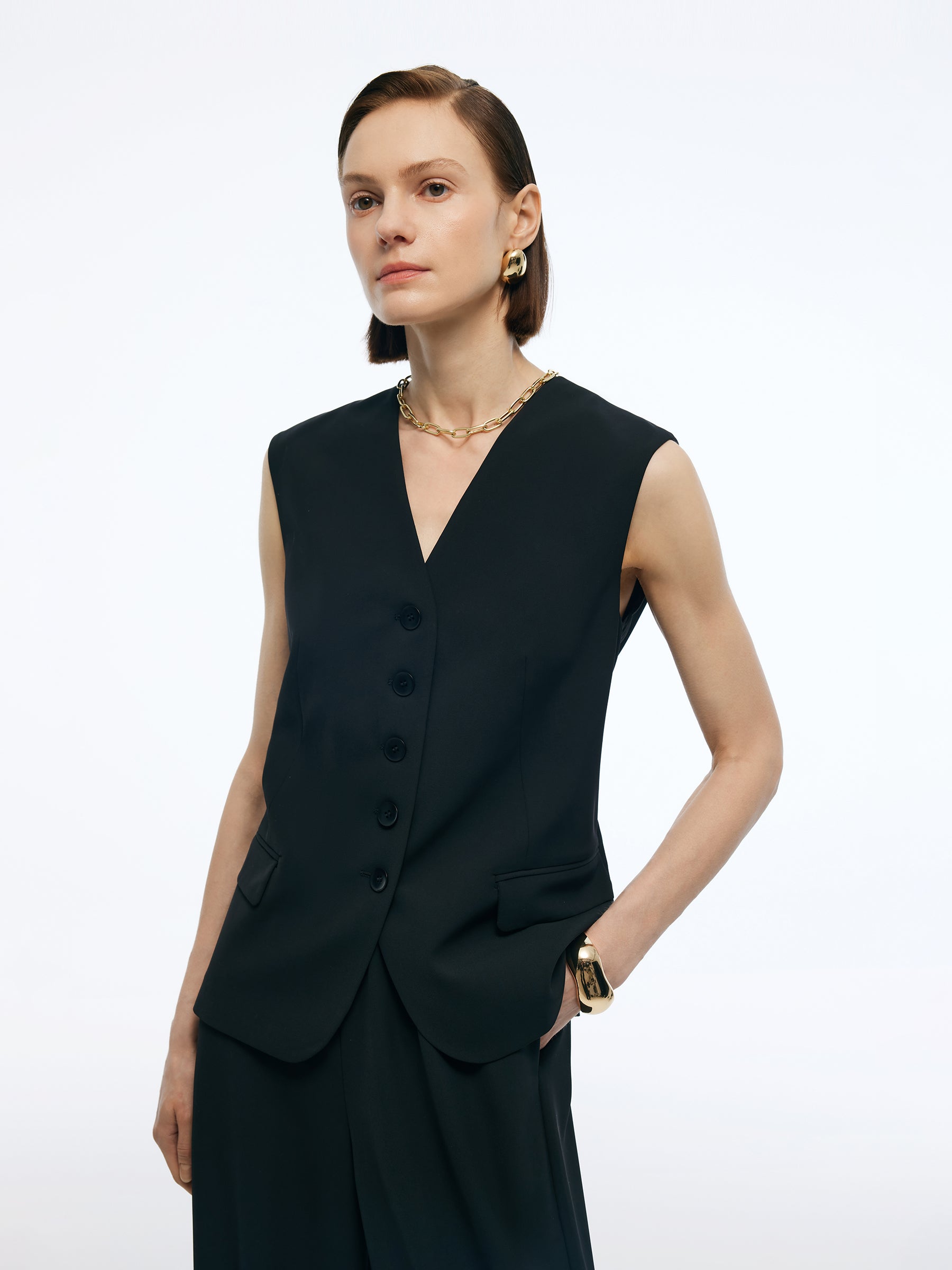 Evelyn & Co.™ | Stretch V-Neck Vest