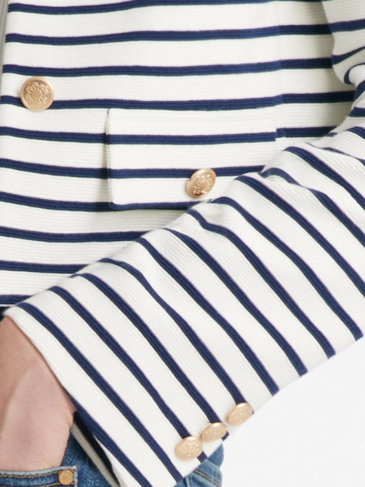 Evelyn & Co.™ | Cotton Striped Crop Jacket