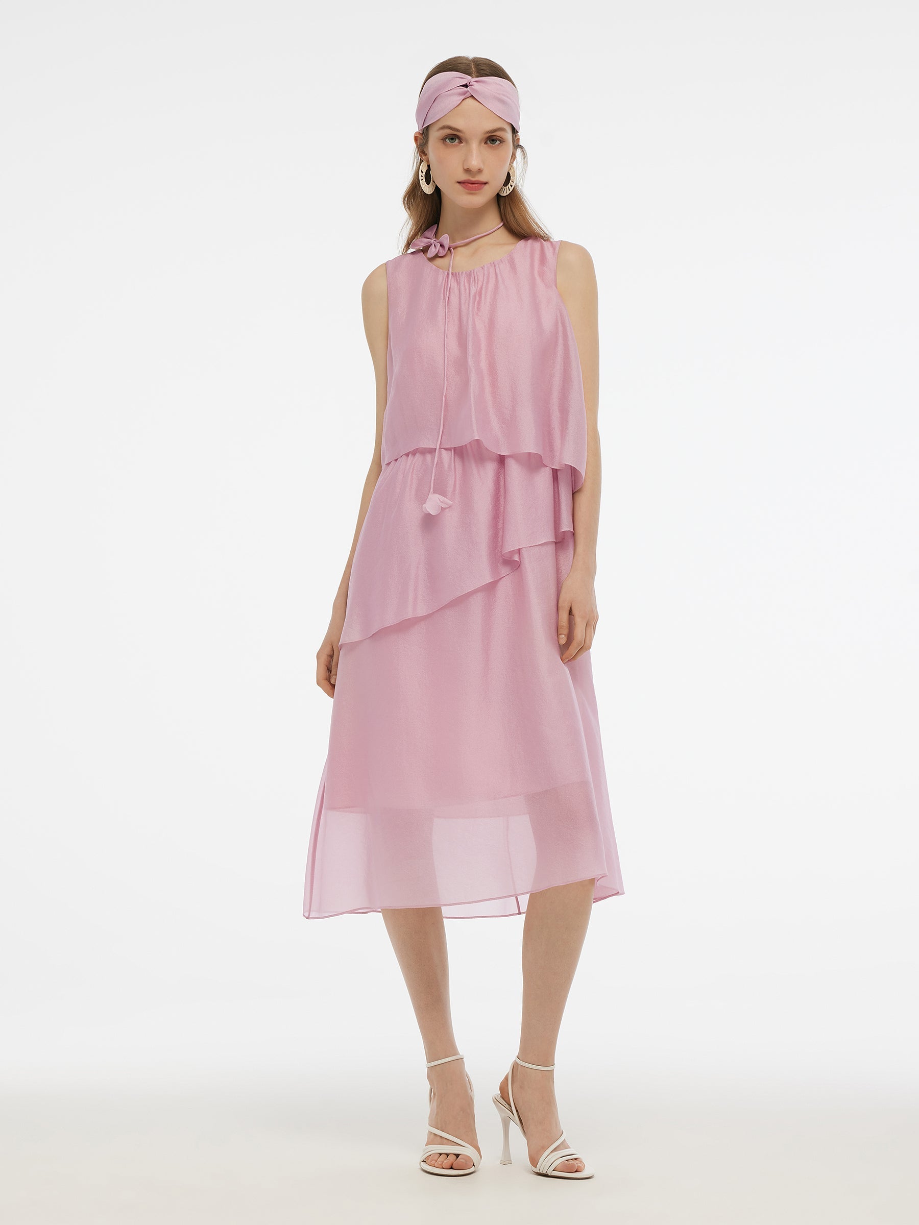 Evelyn & Co.™ | Midi Dress With Hairband & Bowknot Choker