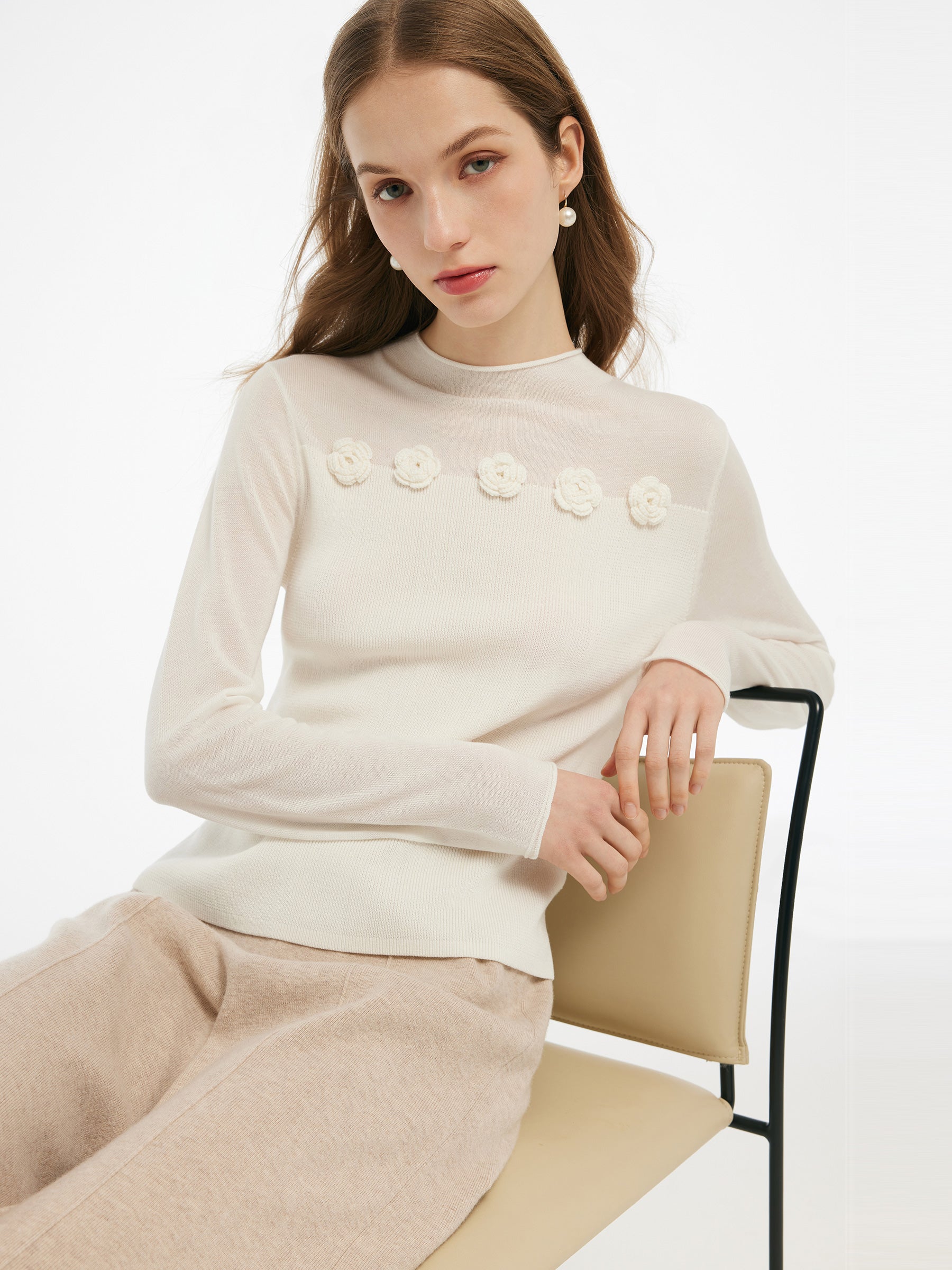 Evelyn & Co.™ |  Flower Knit Top