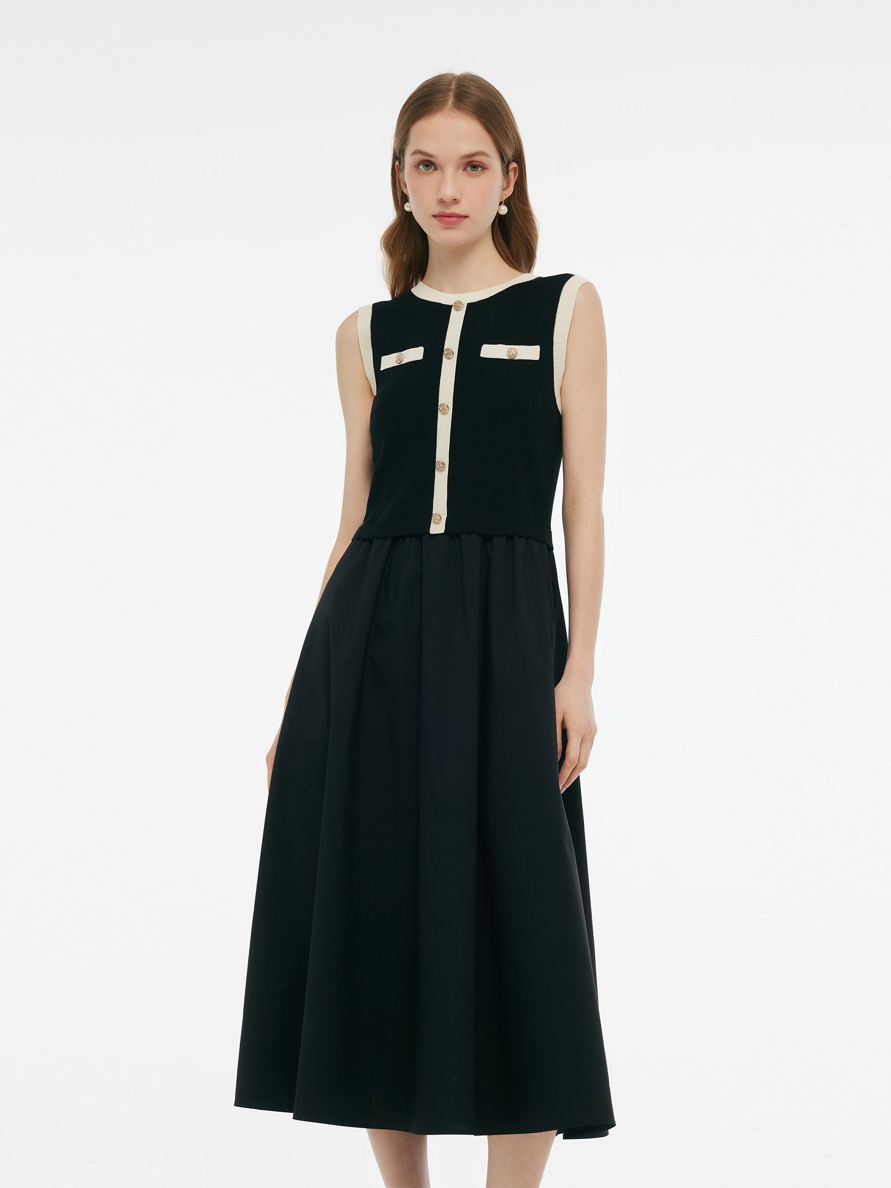 Evelyn & Co.™ | Black Vest Midi Dress