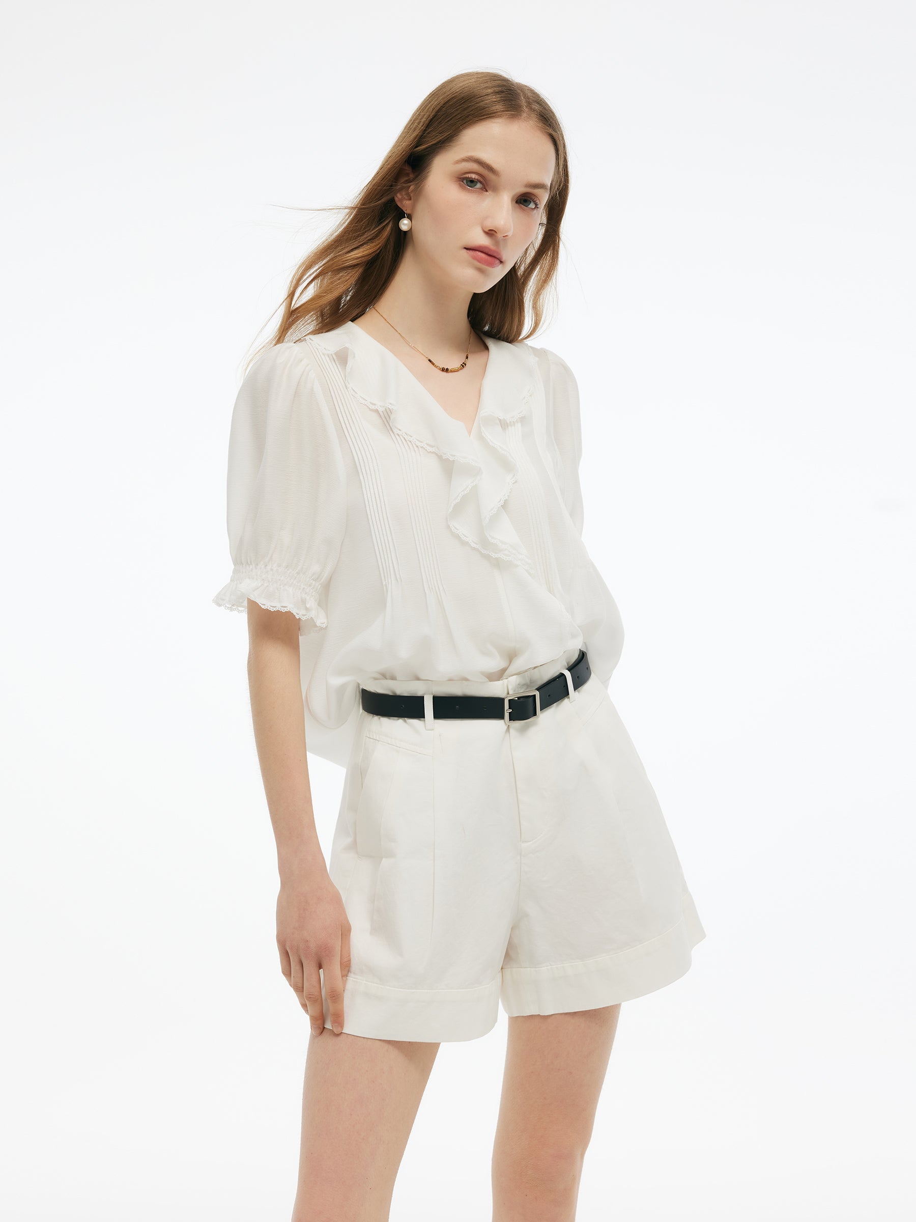 Evelyn & Co.™ | Ruffle V-Neck Blouse