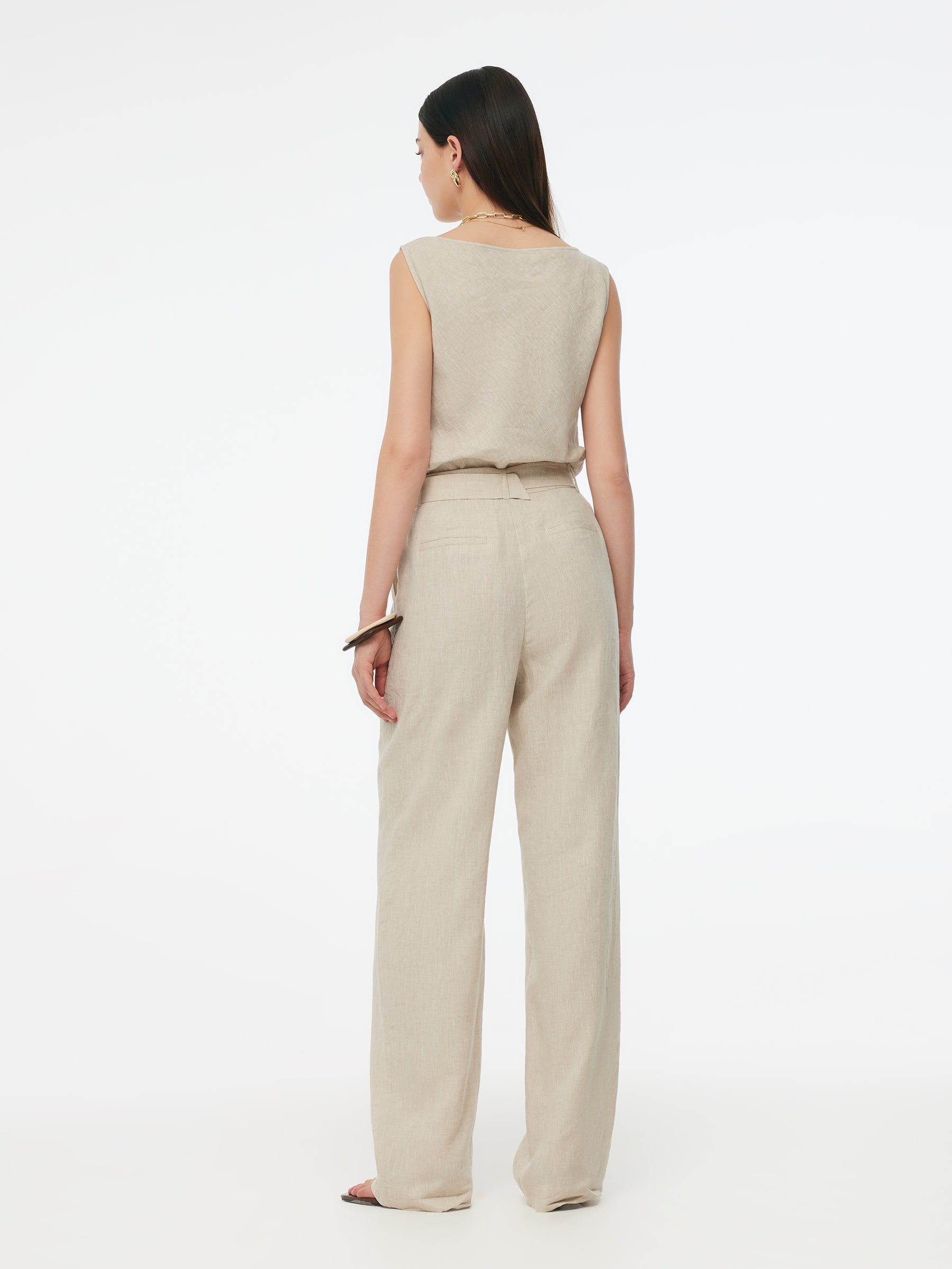 Evelyn & Co.™ | Linen Straight Leg Pants With Belt
