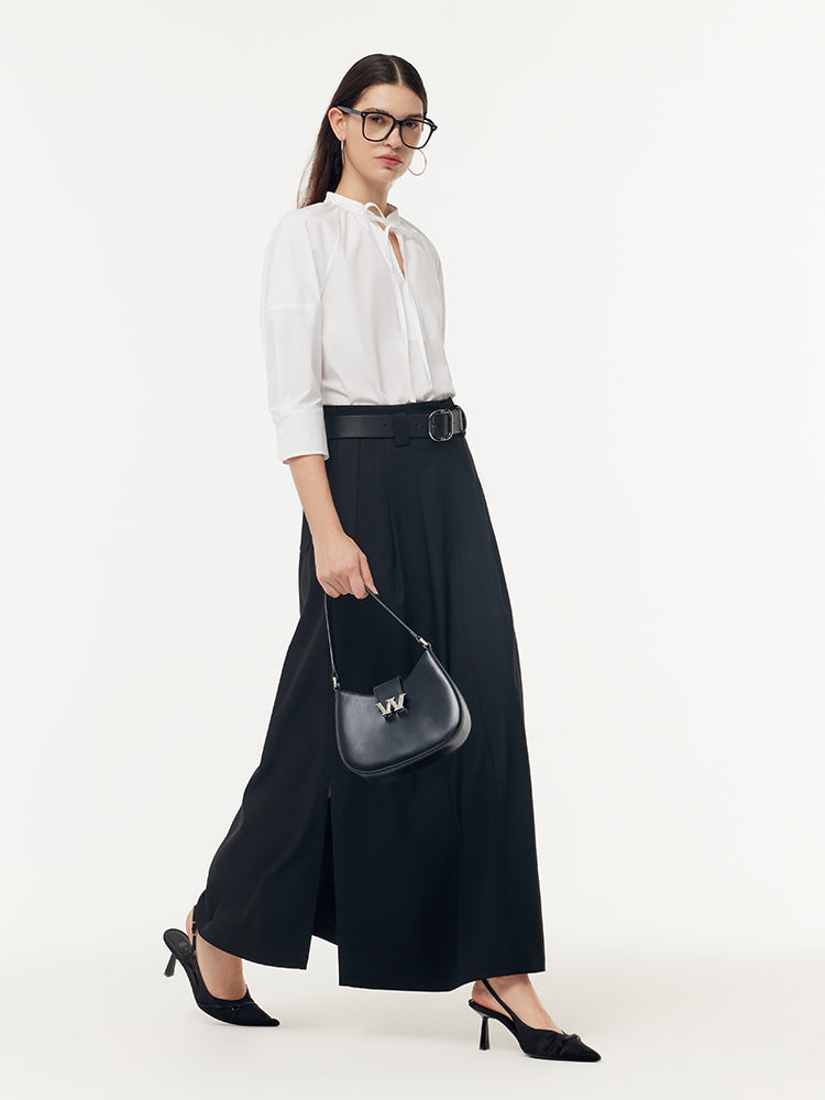 Evelyn & Co.™ | Black Maxi Skirt With Belt
