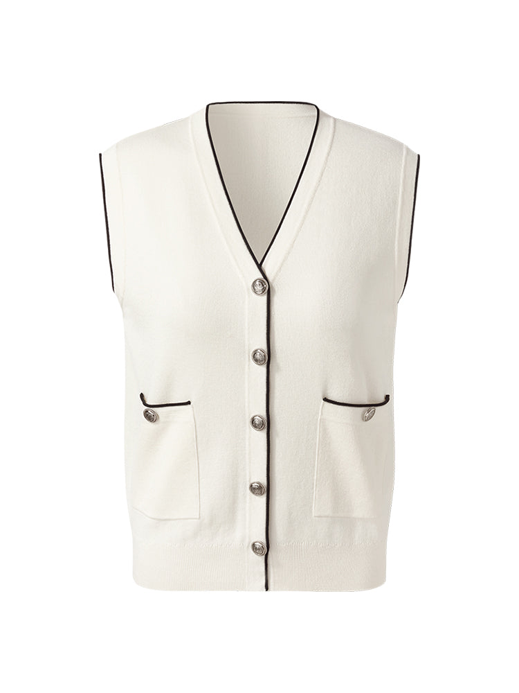 Evelyn & Co.™ | Contrast Trim Knit Vest