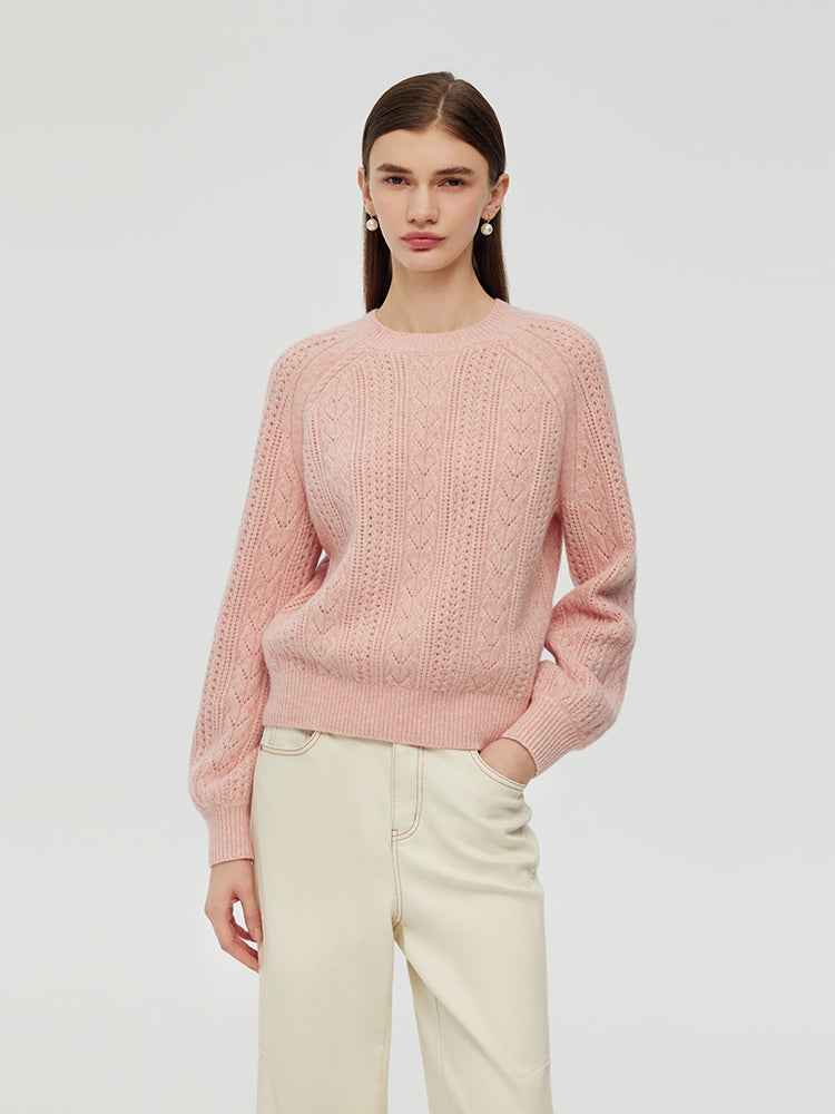 Evelyn & Co.™ | Wool Blend Cable Knit Sweater