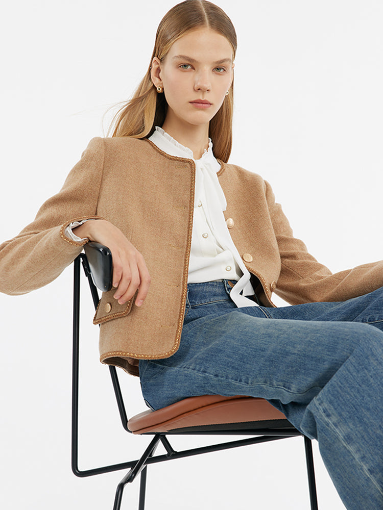 Evelyn & Co.™ | Wool Round Neck Jacket