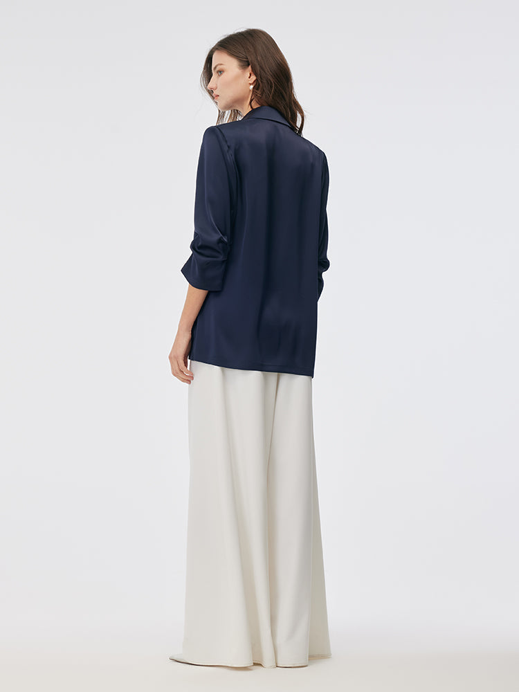 Evelyn & Co.™ | 3/4 Ruched Sleeves Blazer