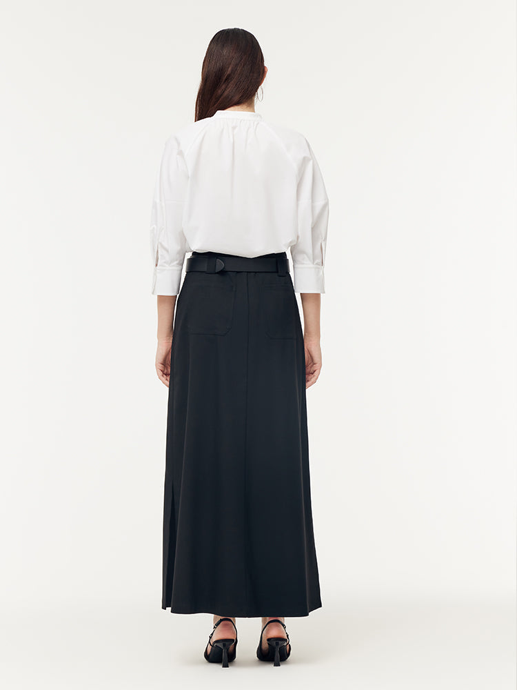 Evelyn & Co.™ | Black Maxi Skirt With Belt