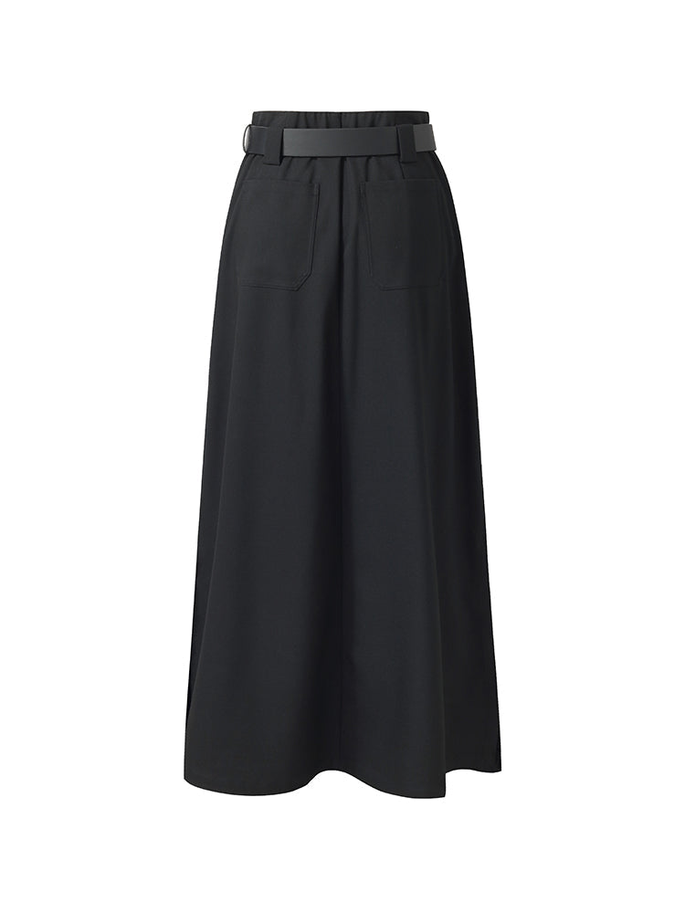 Evelyn & Co.™ | Black Maxi Skirt With Belt