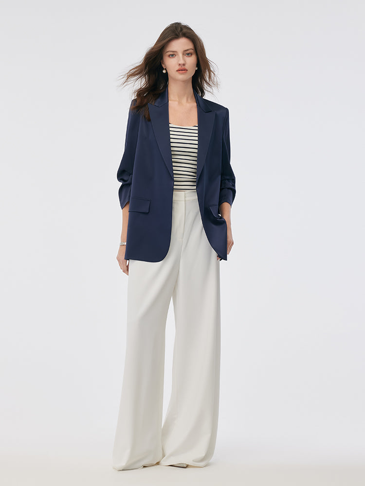 Evelyn & Co.™ | 3/4 Ruched Sleeves Blazer