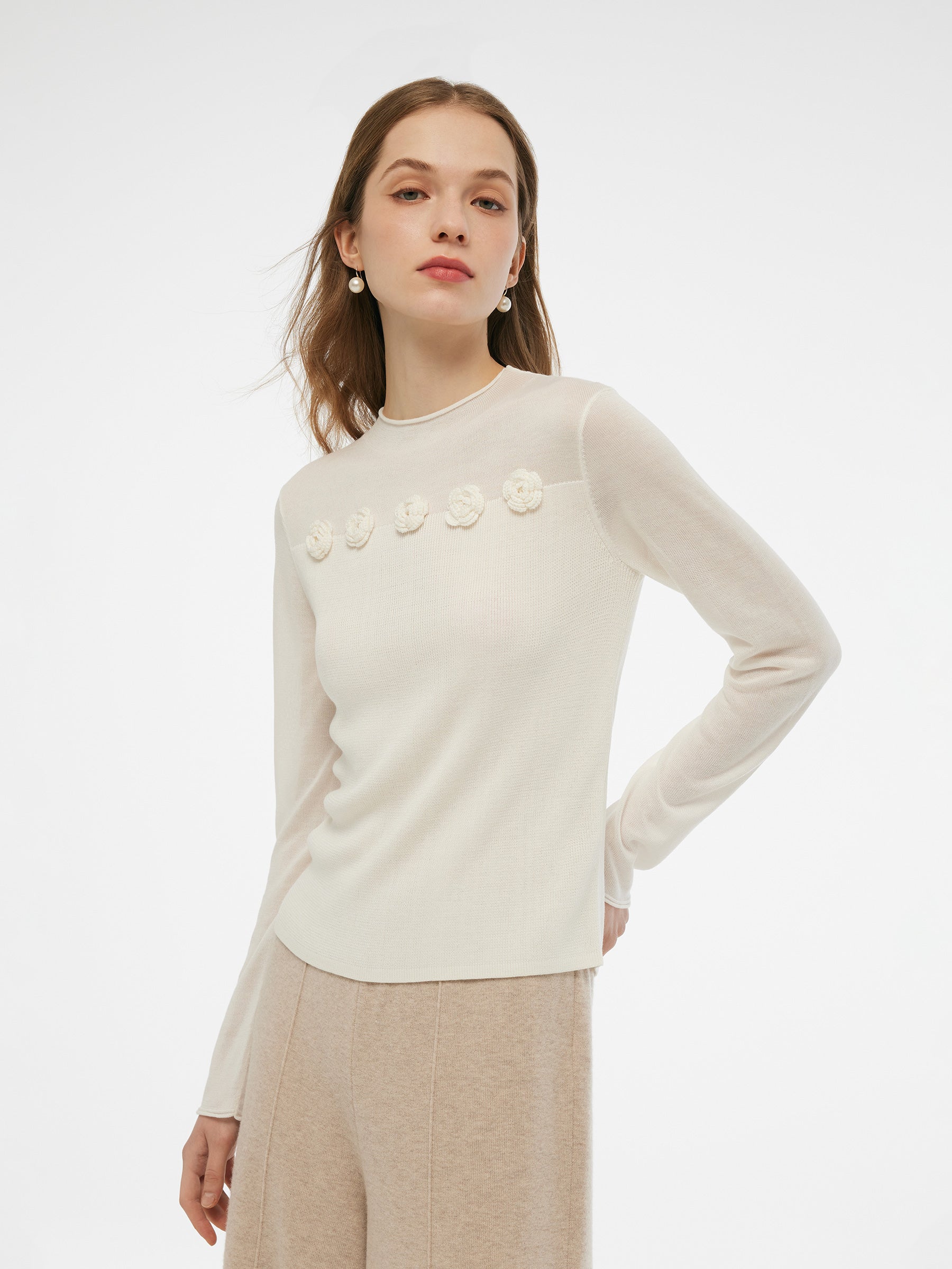 Evelyn & Co.™ |  Flower Knit Top