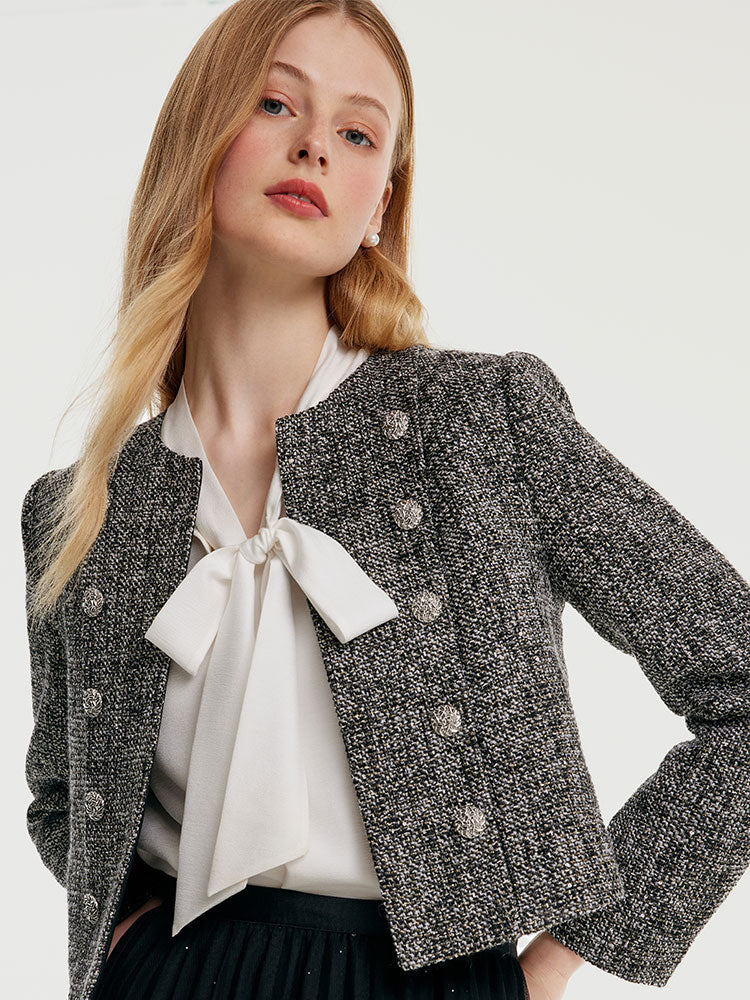 Evelyn & Co.™ | Double-Breasted Crop Jacket