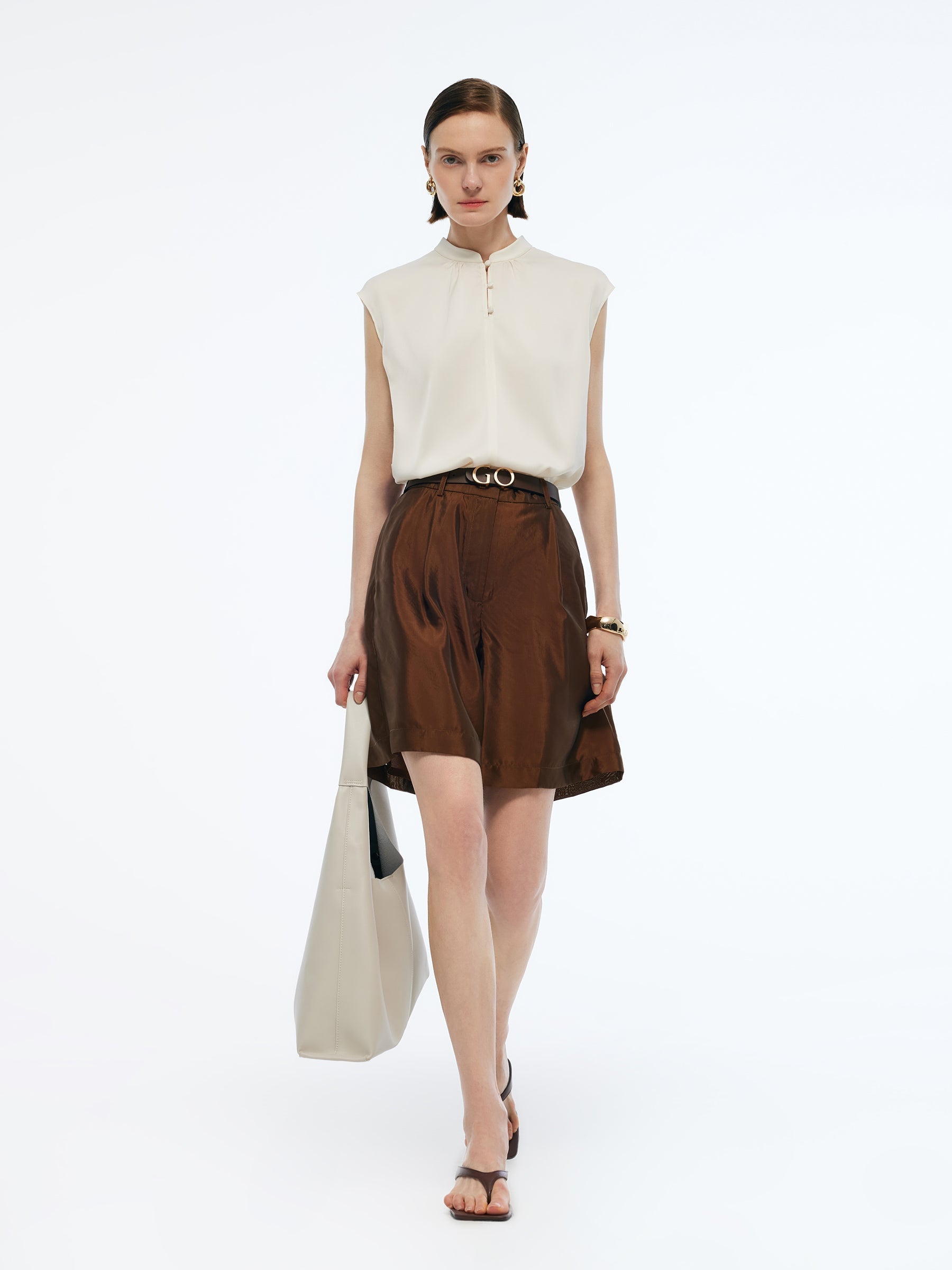 Evelyn & Co.™ | Silk Cap Sleeve Blouse