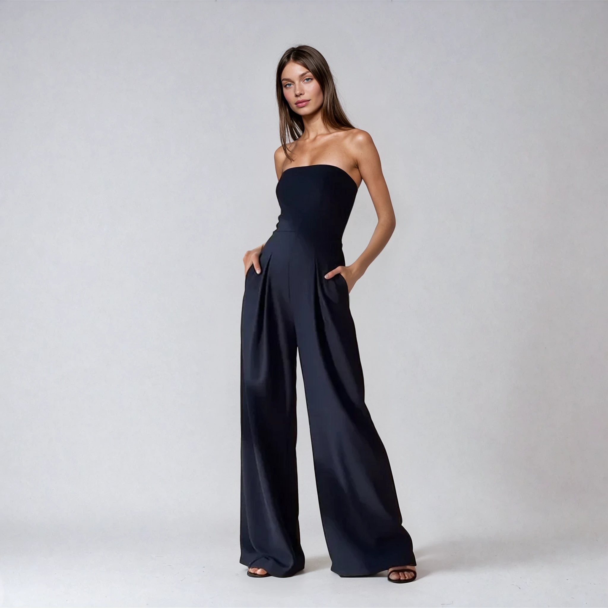 Evelyn & Co.™ |  Strapless Wide-Leg Jumpsuit