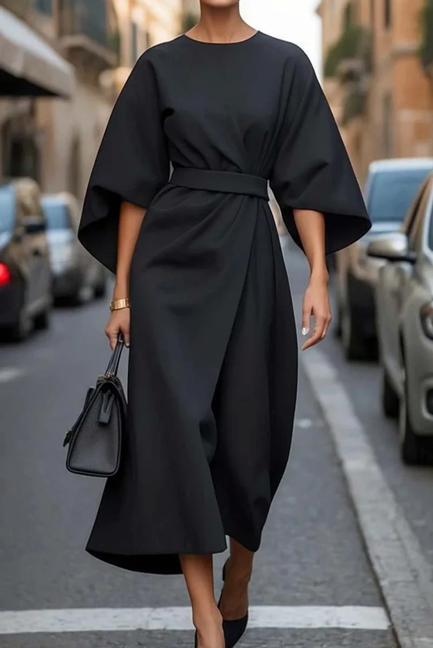 Evelyn & Co.™ | Elegant Lantern Sleeve Dress