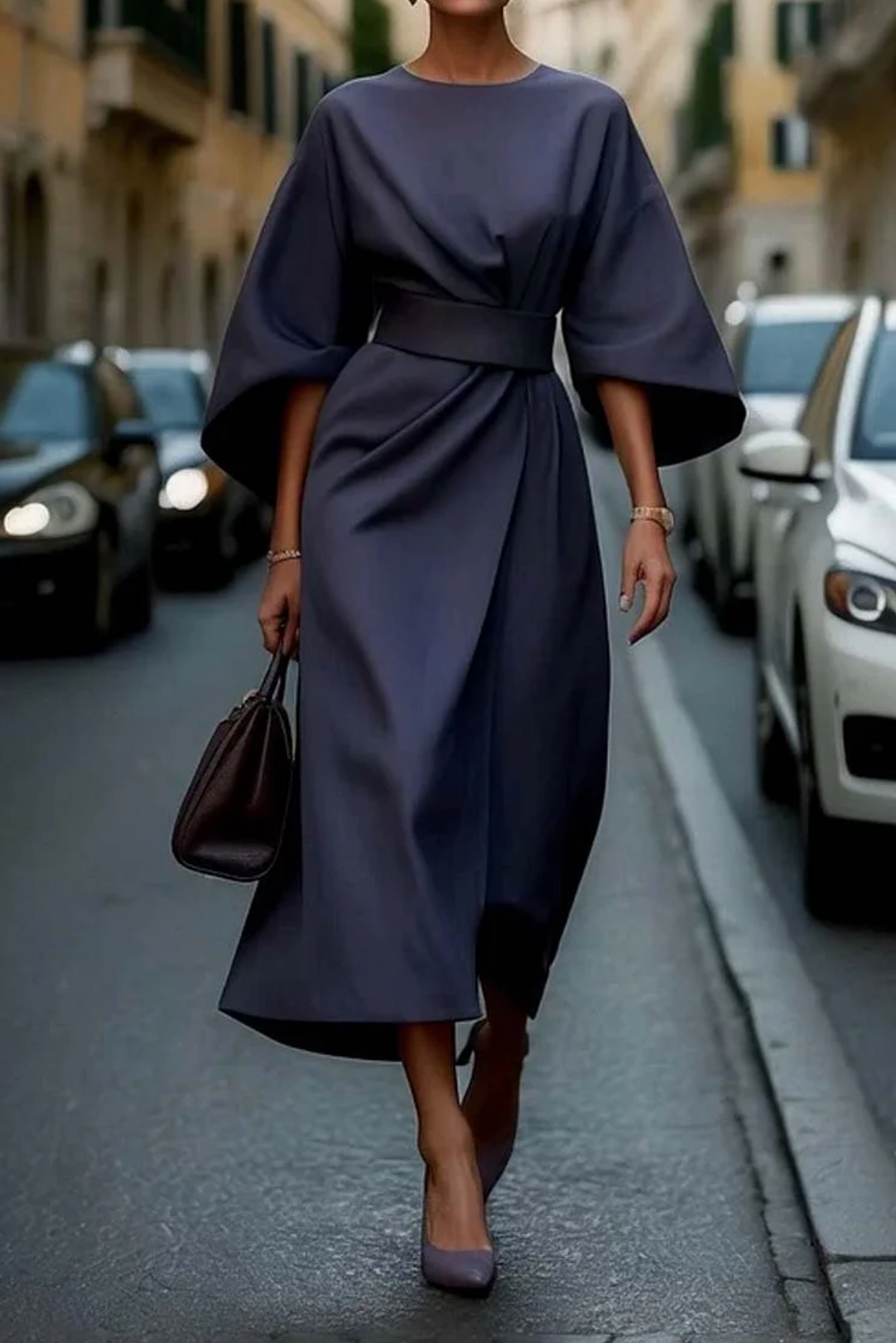 Evelyn & Co.™ | Elegant Lantern Sleeve Dress