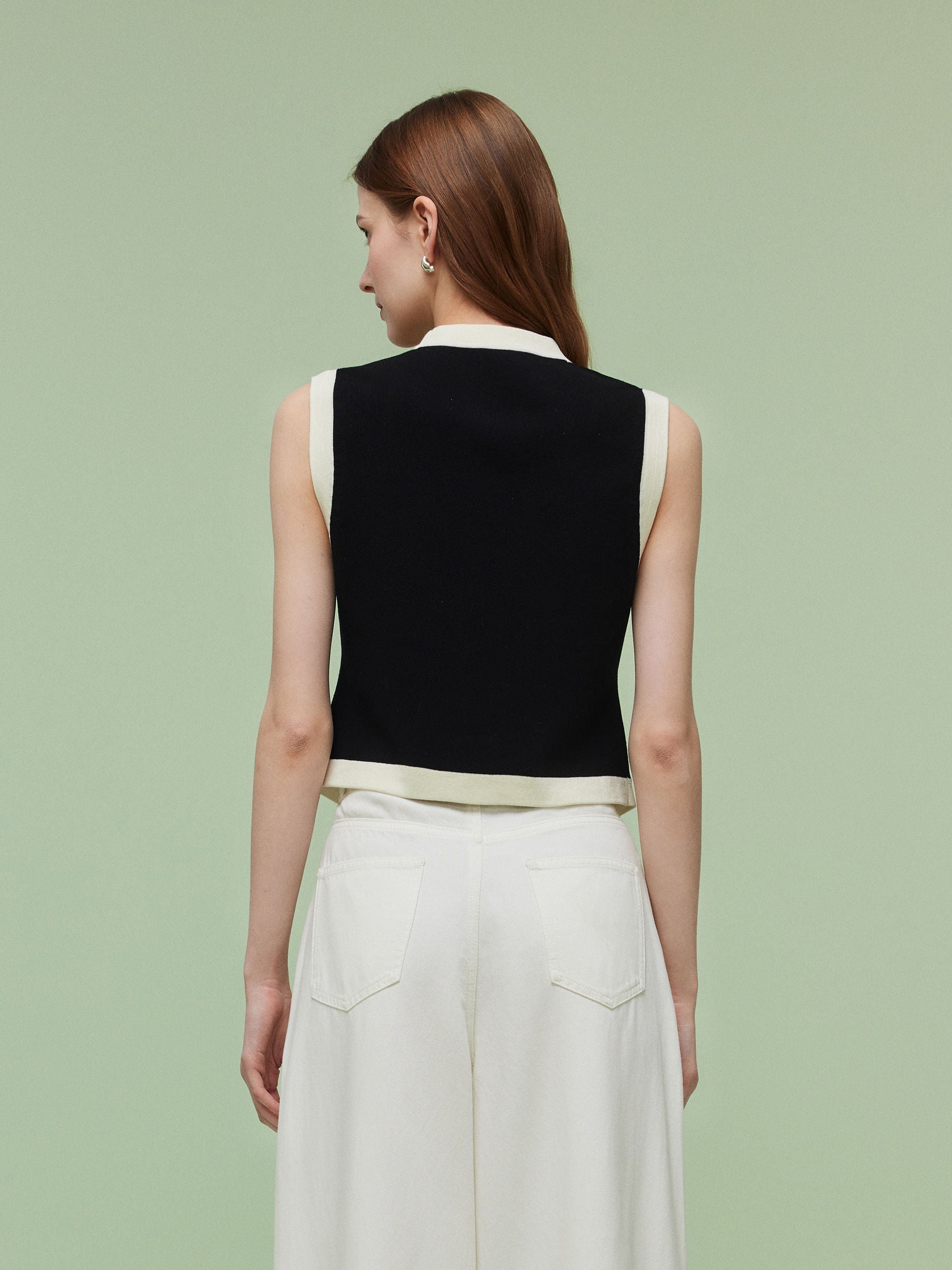 Evelyn & Co.™ | Tencel Blend Trim Knit Vest