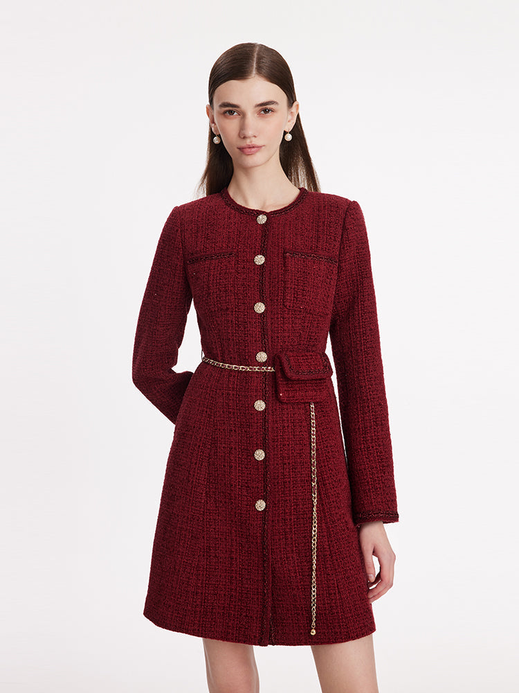 Evelyn & Co.™ | Tweed Coat With Waist Pack