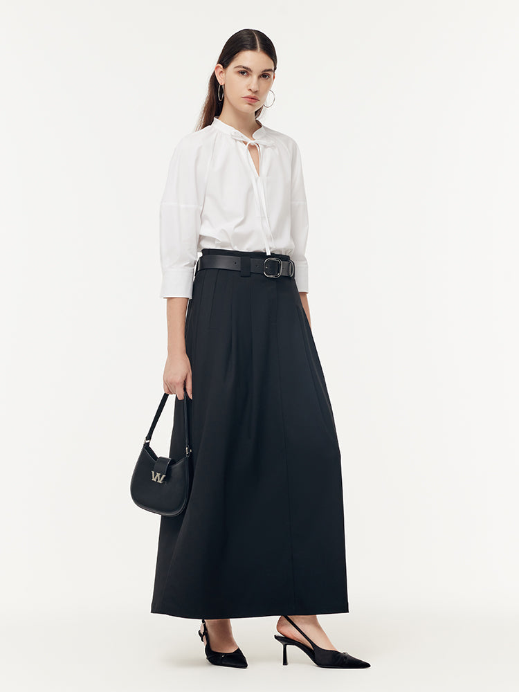 Evelyn & Co.™ | Black Maxi Skirt With Belt