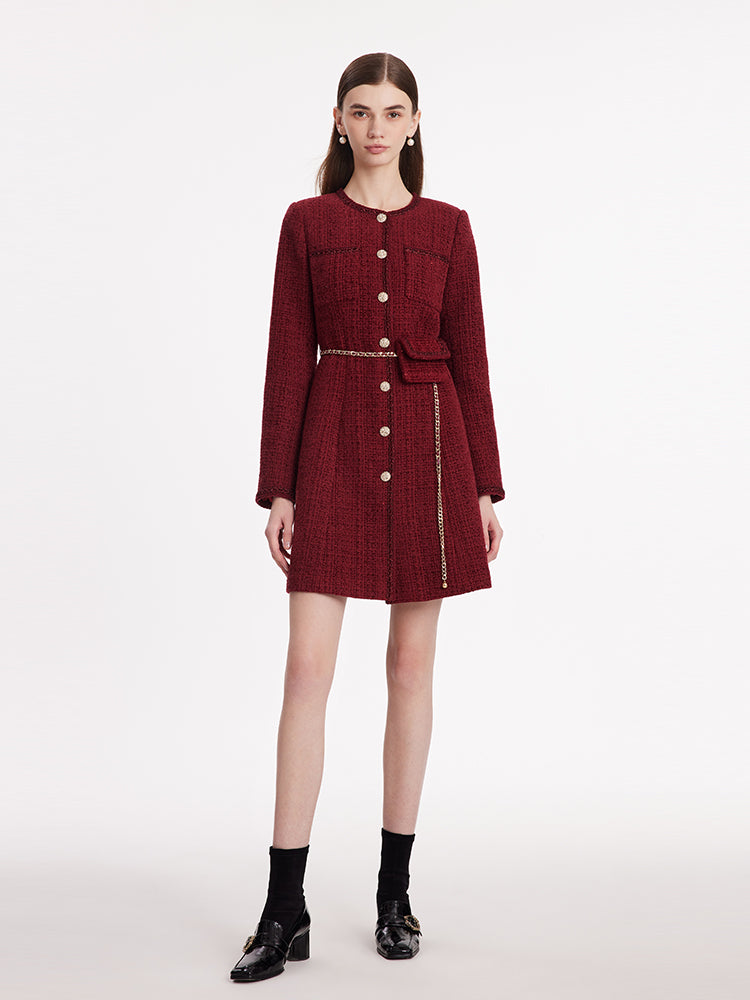 Evelyn & Co.™ | Tweed Coat With Waist Pack