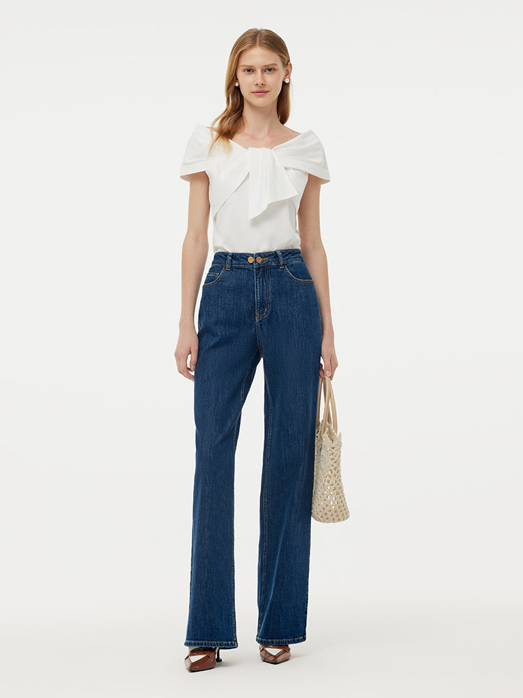 Evelyn & Co.™ | 100% Cotton Stretch Bow Top